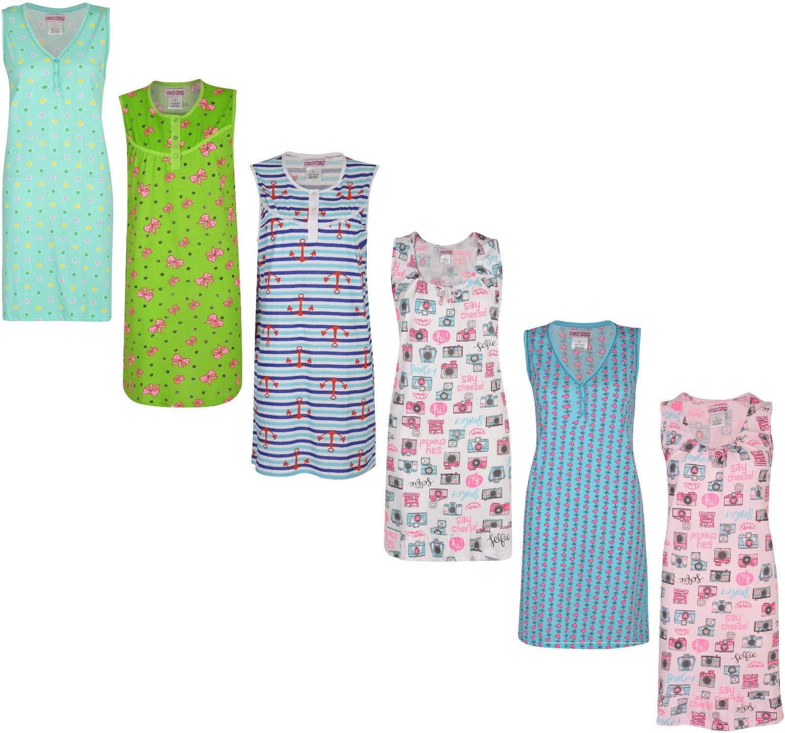Paradise Ladies Sleeveless Nightie EX Store Printed Nightdress UK 8-26 New