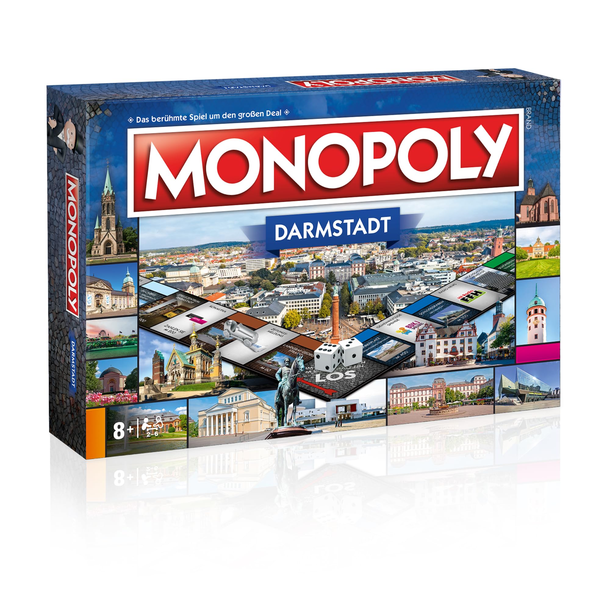 Monopoly Darmstadt - City Edition by Winning Moves with Landgraf-Georg-Straße, Luisenplatz & Mathildenhöhe - Regional Board Game & Gift Idea for Families, Fans & Collectors