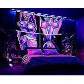QGHOT Black Light Hot Girl Wall Decor Blacklight Sexy Tapestry Wall Hanging Black Light Sex Poster for Adults Room Bedroom Dorm Decor 60 * 50 in