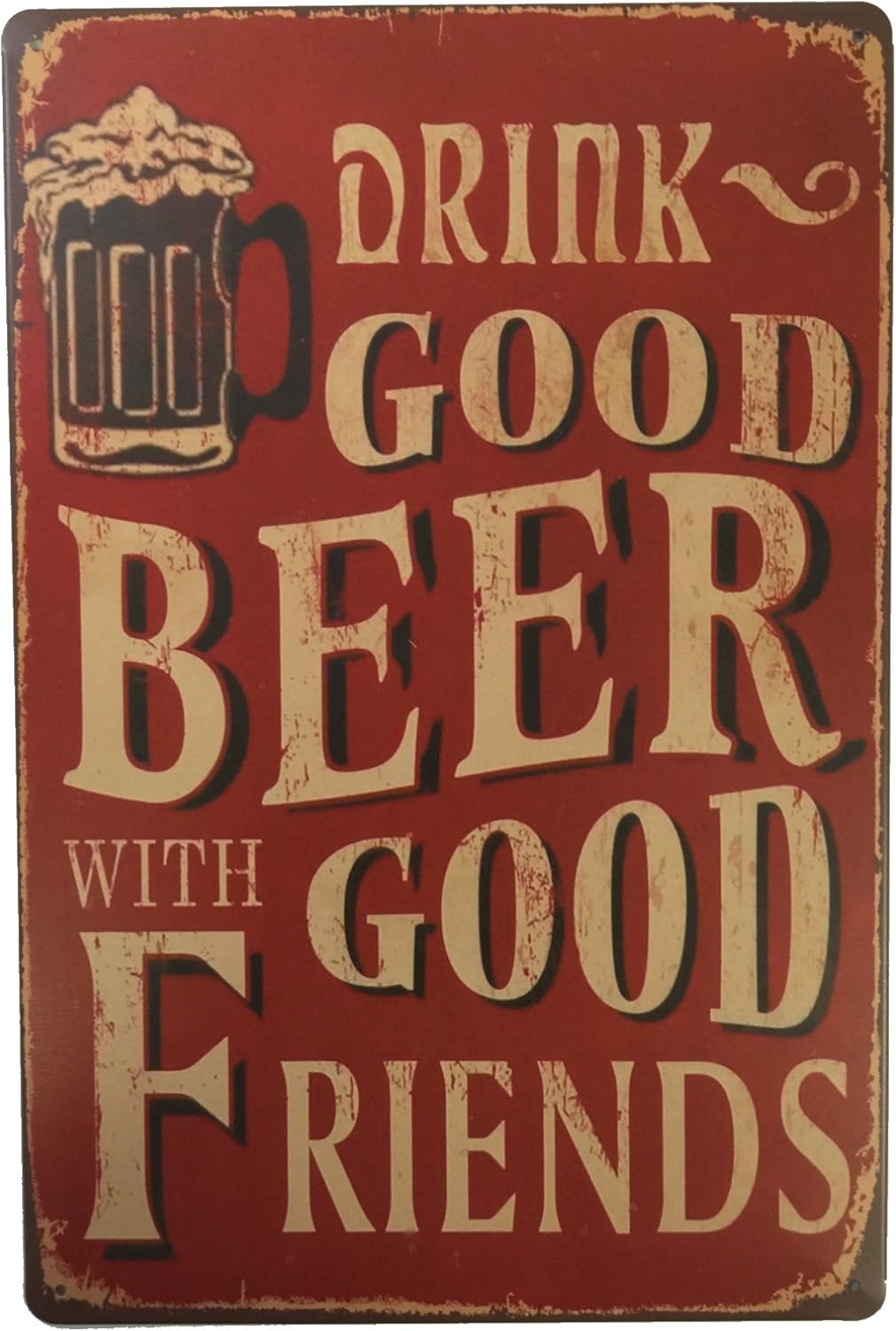 Drink good beer with good friends metal wall plaque 20x30 cm Amazon.co