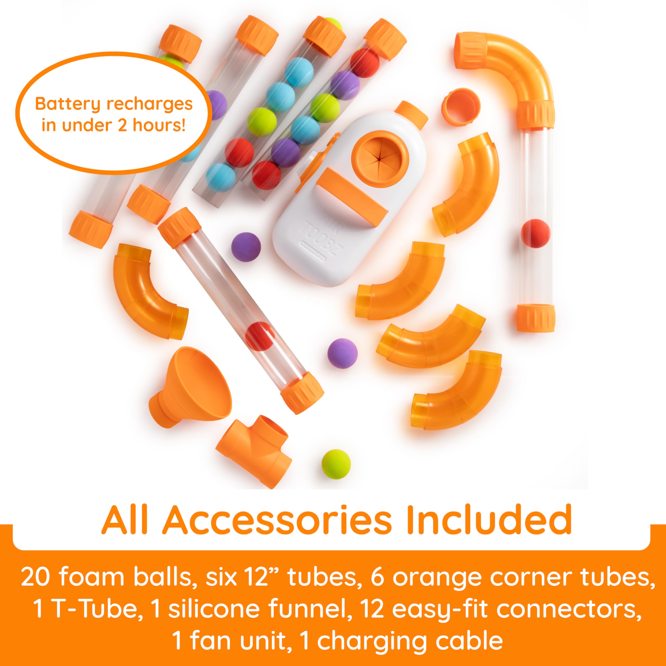 Fat Brain Toys The Original Air Toobz, Air-Powered STEM Building Toys for Kids & Teens, Kids Building Toys, STEM Toys for 3+ Year Old