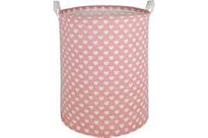 MAIZMZ Large Waterproof Storage Bin Lightweight Organizer Basket for Laundry Hamper,Toy Bins,Gift Baskets,Dirty Clothes, College Dorms, Kids Bedroom,Bathroom(pink heart)