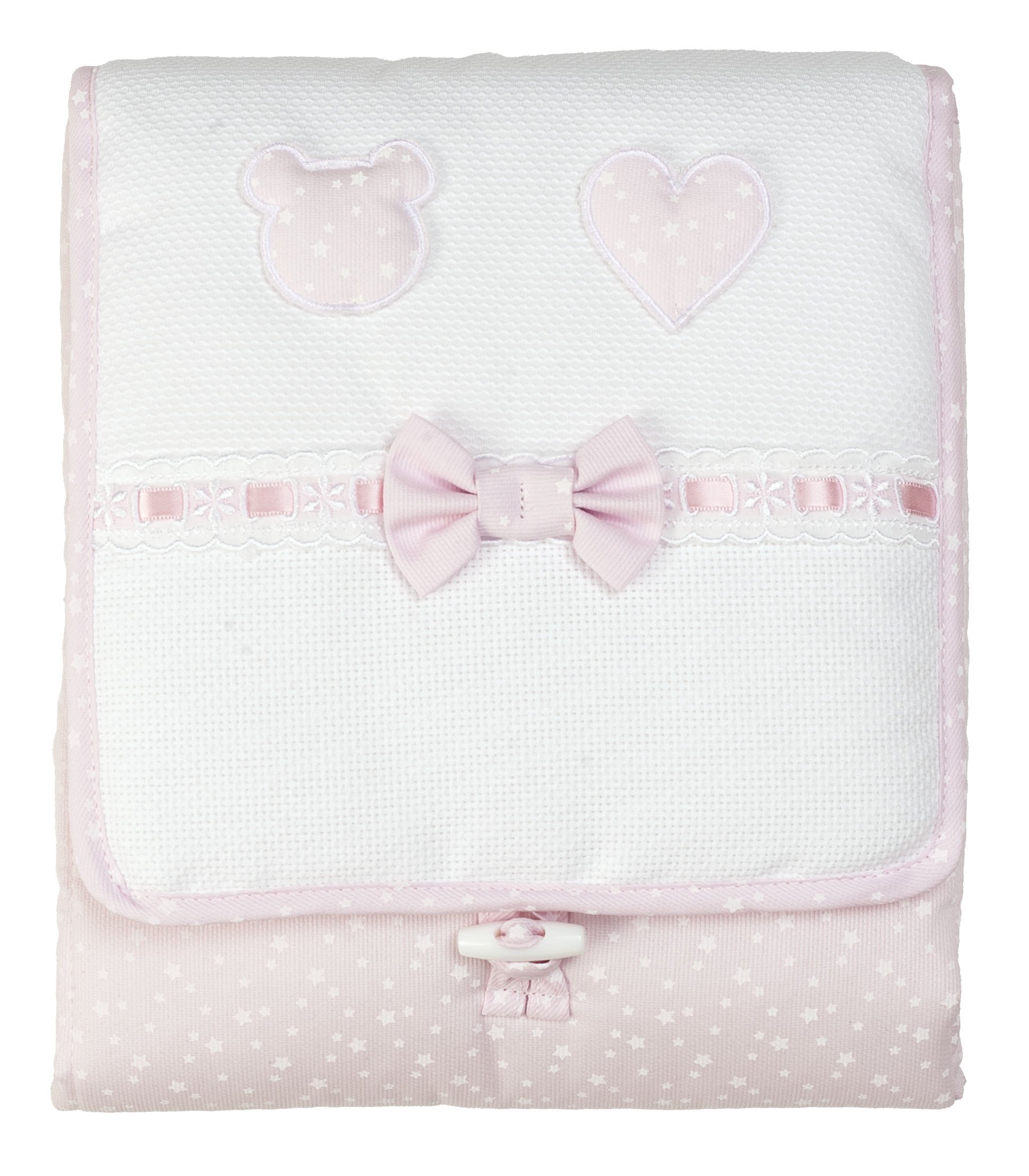 FILET- Baby Changing Bag I Soft and Hygienic Terry Cotton 100% Cotton Made in Italy I for Babies - White, Pink One Size,White and Pink
