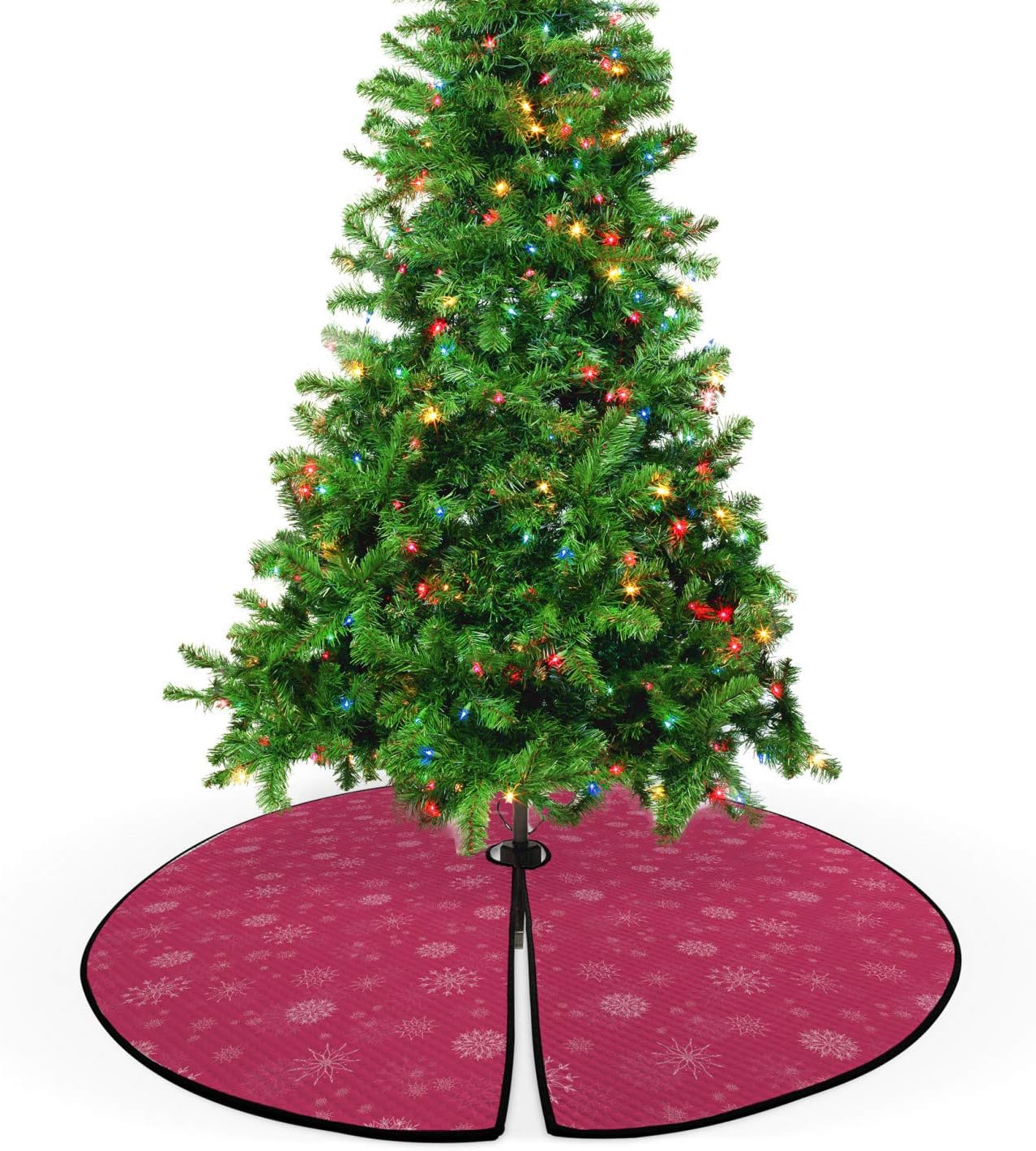 Amazon Com Ambesonne Winter Christmas Tree Skirt Gentle White Snowflakes On Pink Background Soft Feminine Romantic Seasonal Pattern Decorative Quilted Mat Seasonal Holiday Decoration 53 5 Pink White Home Kitchen