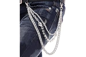 PINKPIN Skull Chain Keychain, Heavy Duty Metal, 35cm, 40cm, 56cm, Men's Alternative Fashion Accessory