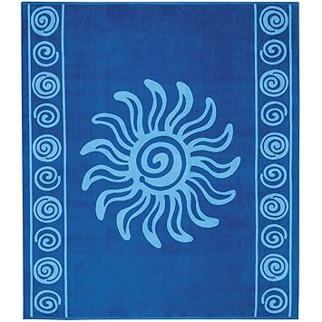 Delindo Lifestyle Serviette De Plage Tropical Soleil Bleu Xxl 100 Coton égyptien 180x200 Cm Grande Taille