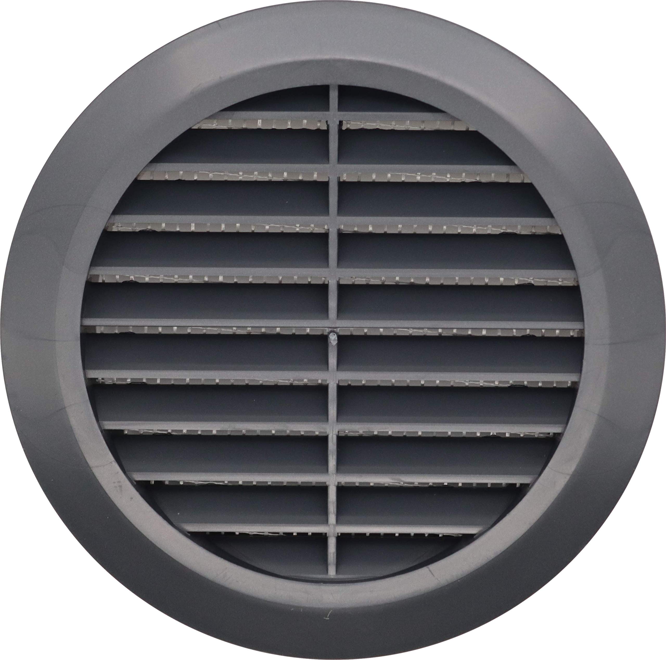 Black Round Air Vent Grille 100mm with Flange and Fly Screen/Anti-Insect Mesh Circle Ventilation Cover T30CZ