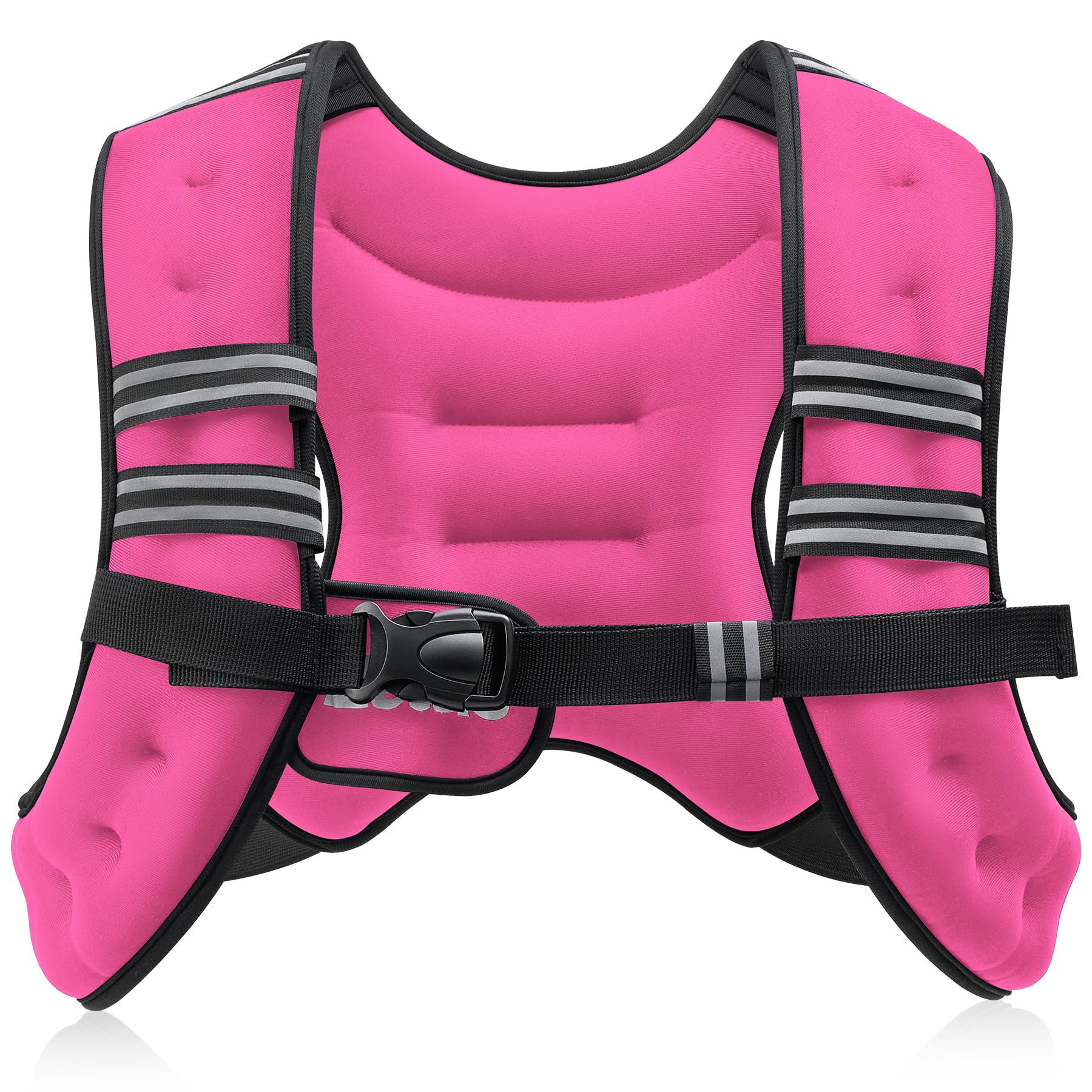 Photo 1 of ZELUS Weighted Vest, 6lb/8lb/12lb/16lb/20lb/25lb/30lb Weight Vest with Reflective Stripe for Workout, Strength Training, Running, Fitness, Muscle Building, Weight Loss, Weightlifting, Pink(12lb)