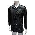 Static Care ESD Jacket, Lapel Collar and Snap Adjustment Sleeve, Black, Large