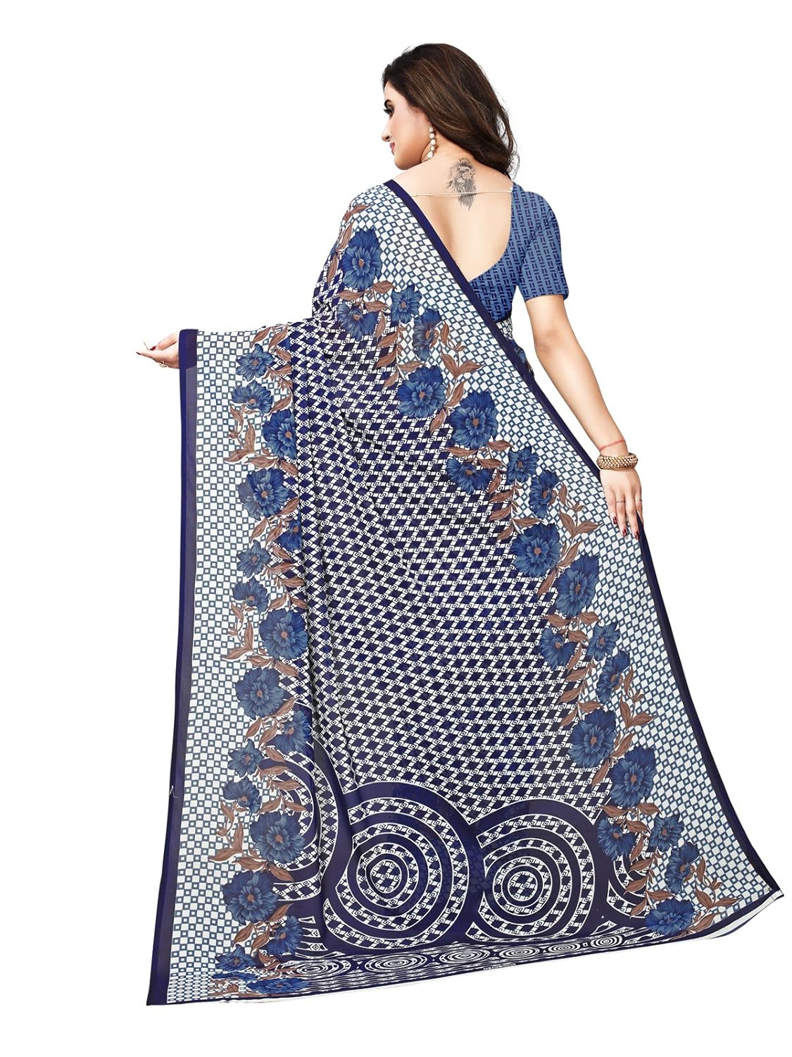 kanchnar women's georgette printed saree