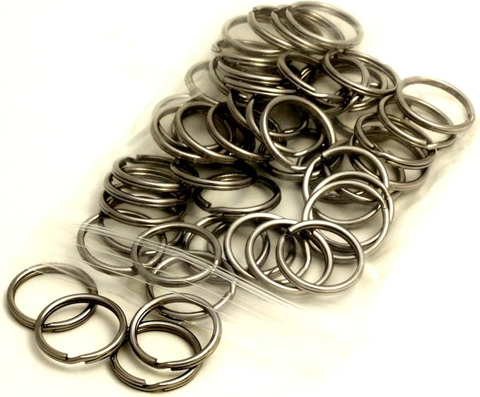 Stainless Steel Key Rings 3/4" (20mm) Split Ring, (50 pcs) Office Products