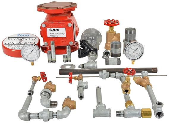 Tyco AV-1-300 Wet Alarm Valve Set {6 INCHES}, 26-Piece, Red: Amazon.in ...