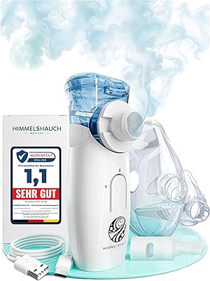 HIMMELSHAUCH MEDICAL Ultraschall Inhalationsgerät Kinder & Inhaliergeräte für Erwachsene | Inhalator Baby | Vernebler Gerät | Elektrische Inhalatoren | Kochsalzlösung Inhalieren | Mesh Nebulizer