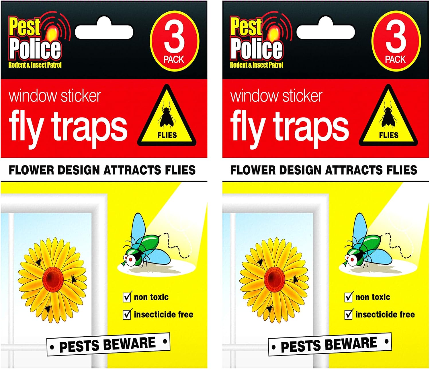 6pk Fly Window Trap Sticker | Insect Killer Sticky Sunflower Bug Catchers