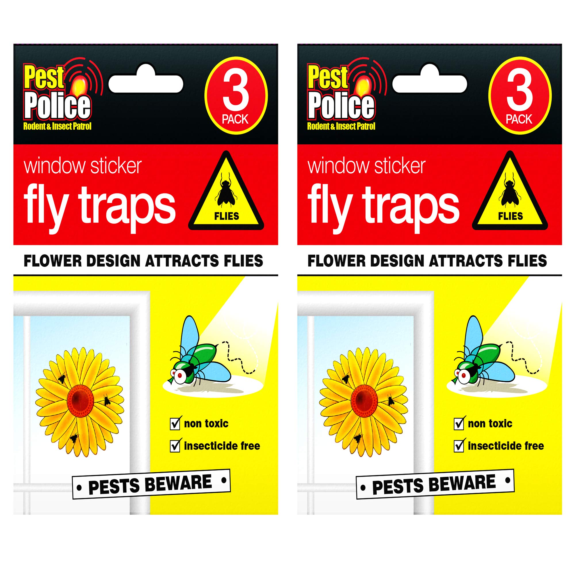 6pk Fly Window Trap Sticker | Insect Killer Sticky Sunflower Bug Catchers
