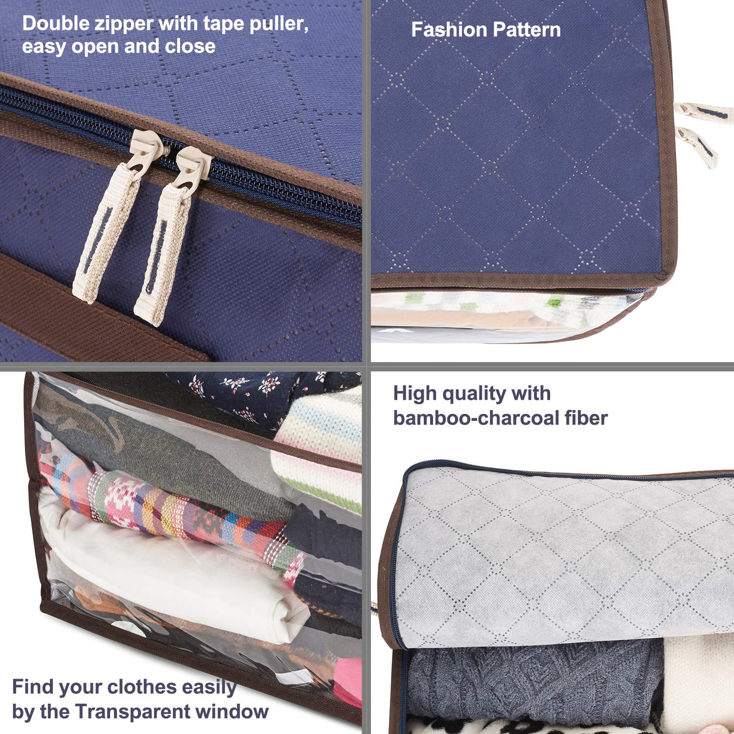 Titan Mall Clothing Organizer Bags Bamboo Charcoal Fiber Storage Units for Clothes 19\