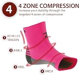 Rymora Foot Compression Socks Sleeves XL Pink 29-33cm Arch Support view 2