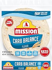 Mission Carb Balance Soft Taco Flour Tortillas, 8 Count, Low Carb, Keto, High Fiber, No Sugar