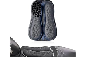 CHCYCLE Foldable Passenger Motorcycle Seat Cushion，High Elasticity Gel 3D Honeycomb Comfortable Breathable Shock Absorption for Long Ride Seat Cover (Petal Shape)