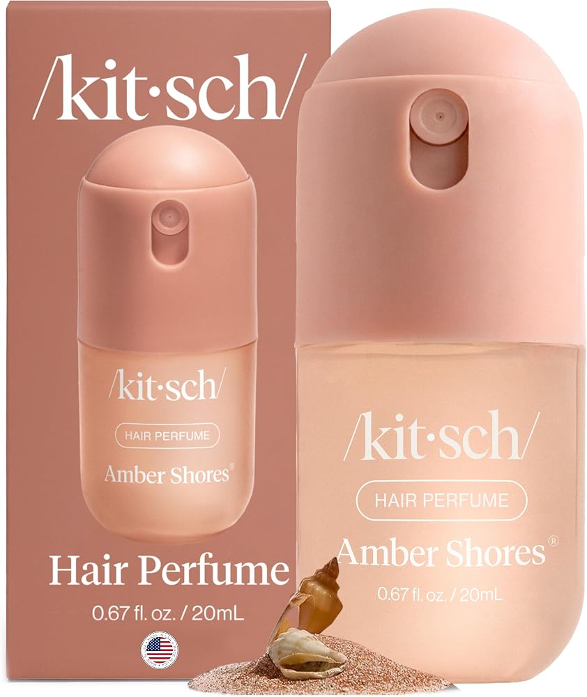 Kitsch Hair Perfume for Women – Hair Spray & Body Mist – Amber Shores, 20mL | Clean, Deodorizing & Patented Odor-Eliminating
