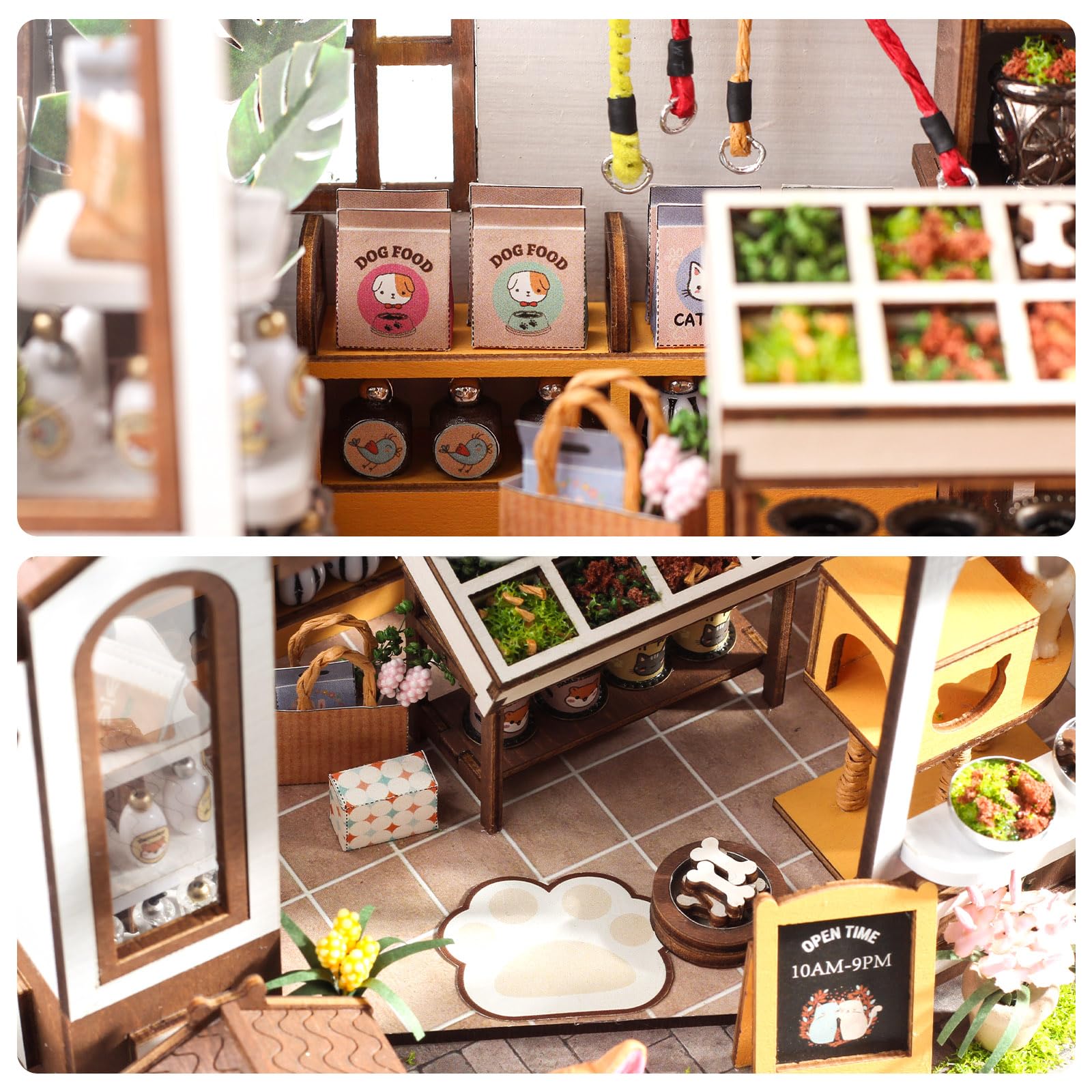 GuDoQi DIY Miniature House Kits, DIY Miniature Dollhouse Kit with Furniture, Tiny House Kits 1:24 Scale, Creative DIY Crafts for Adults Teen, Easter Day Birthday Gifts, Pet Shop