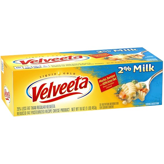 Velveeta Cheese - Light skim Milk, whey, part-skim Milk, Water Milk, whey protein concentrate, sodium phosphate, milkfat, Milk (021000611683)