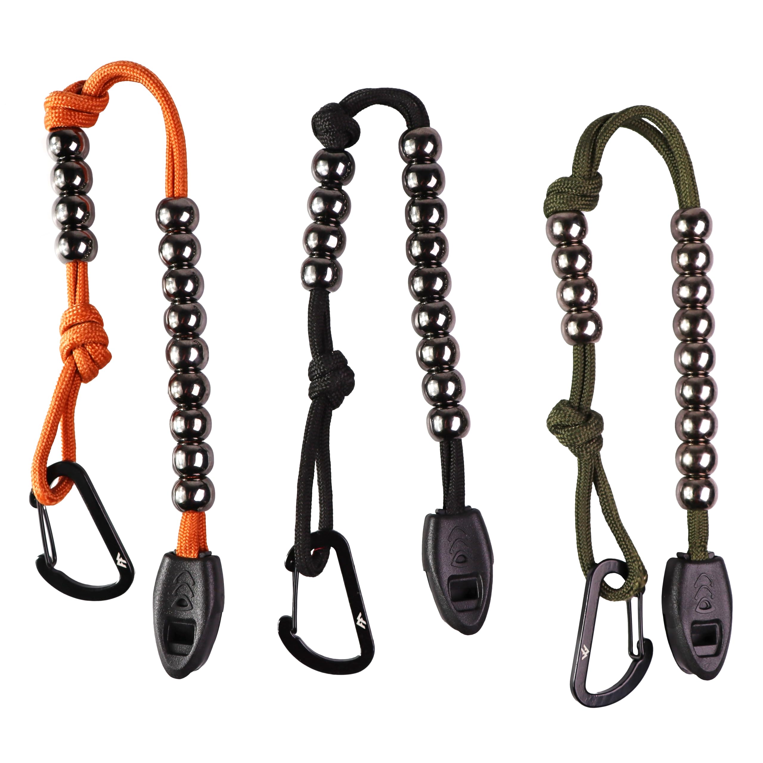 Pace Count Beads - Military, Army, Ranger Beads for Distance & Navigation | 550 Cord, Carabiner, Emergency Whistles (Orange)