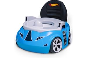 Hot Wheels Blue Race Car Potty Training Toilet, Race Car Potty Seat Includes Detachable Toddler Toilet Seat and Kids Potty, Ages 12 Months and Up