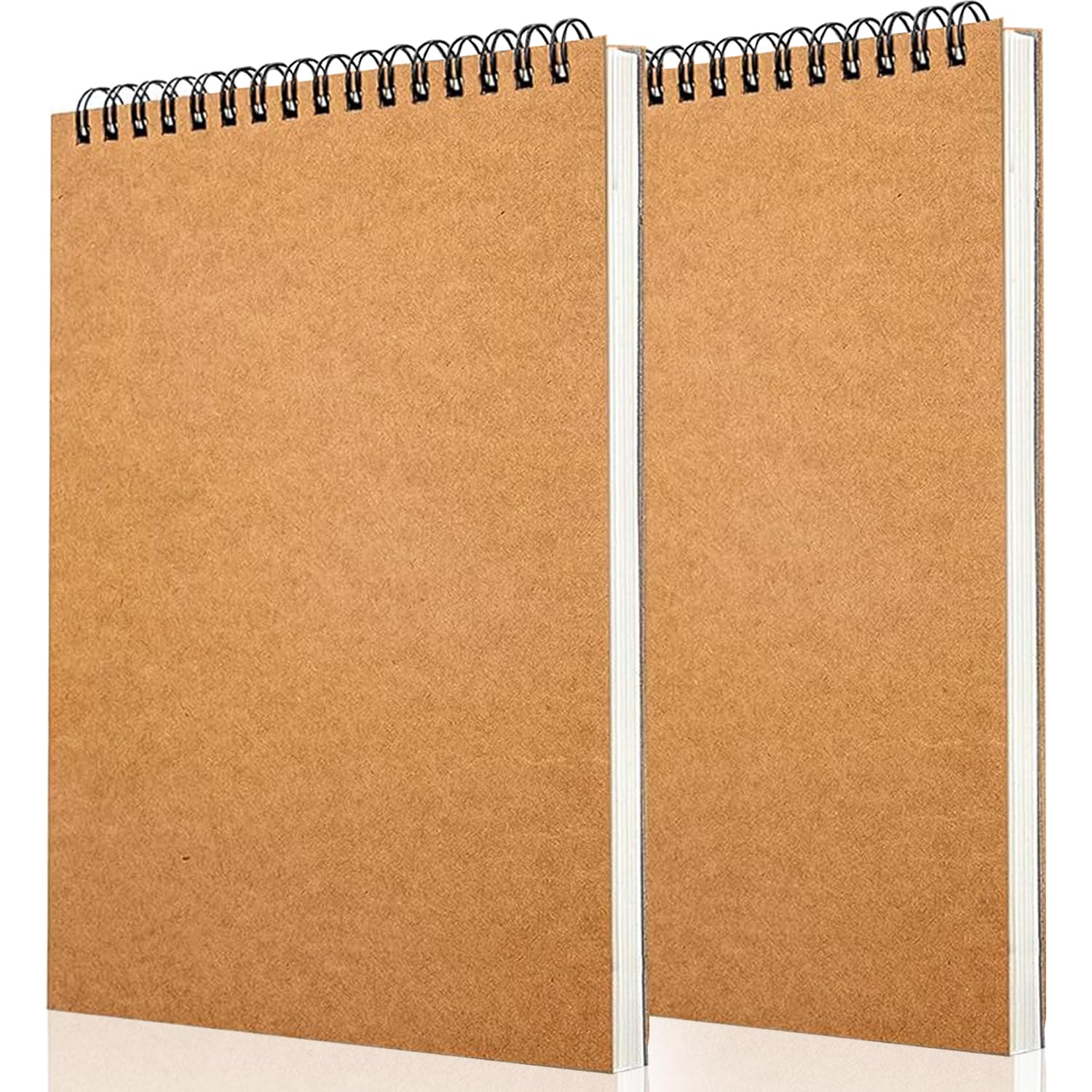 LOSYHU 2 Pack A3 Spiral Sketchbook Art Sketch Pad Hardback Kraft Cover Blank Page Notepad Portrait Sketch Book Acid Free 165GSM A3 Sketch Drawing Pad 60 Pages for School, Painting, Graffiti