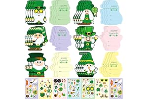 JULBEAR 36 Pcs St. Patrick's Day Ornaments, St. Patrick's Day Hanging Decorations Make Your Own Gnome Lucky Irish Shamrock Paper Craft for Classroom Activity St. Patrick's Day Party Favor