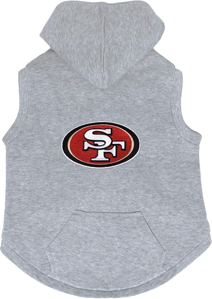 Pet Supplies : NFL San Francisco 49ers Premium Dog Pet Sleeveless Hoodie Sweatshirt Embroidered 