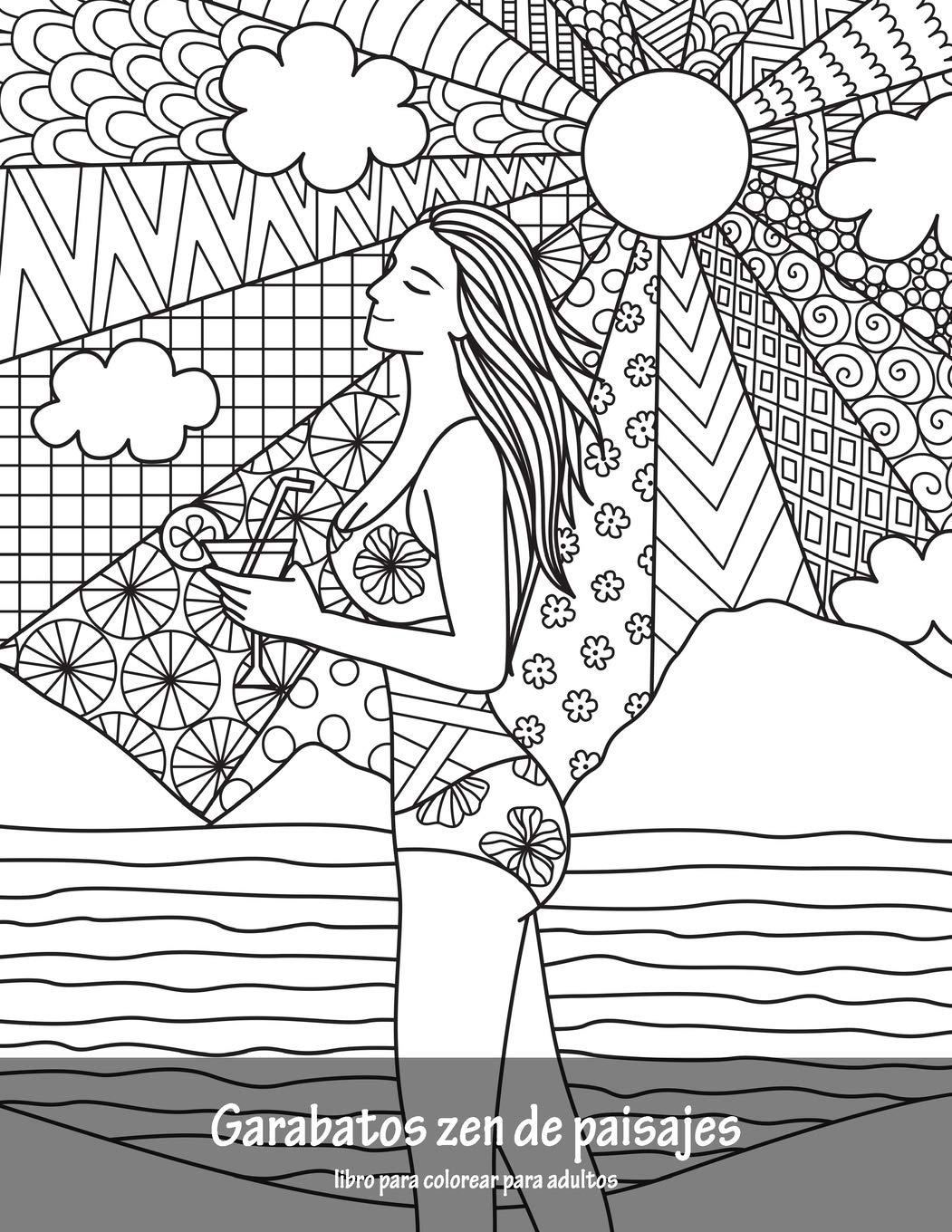 Amazon Com Garabatos Zen De Paisajes Libro Para Colorear Para