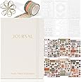 ZICOTO Ultimate All-in-One Journaling Kit - Incl. Journal Notebook With Linen Hardcover and Dotted Pages, Stencils, Stickers, Washi Tapes, Paper Clips and More Bullet Checklist Supplies