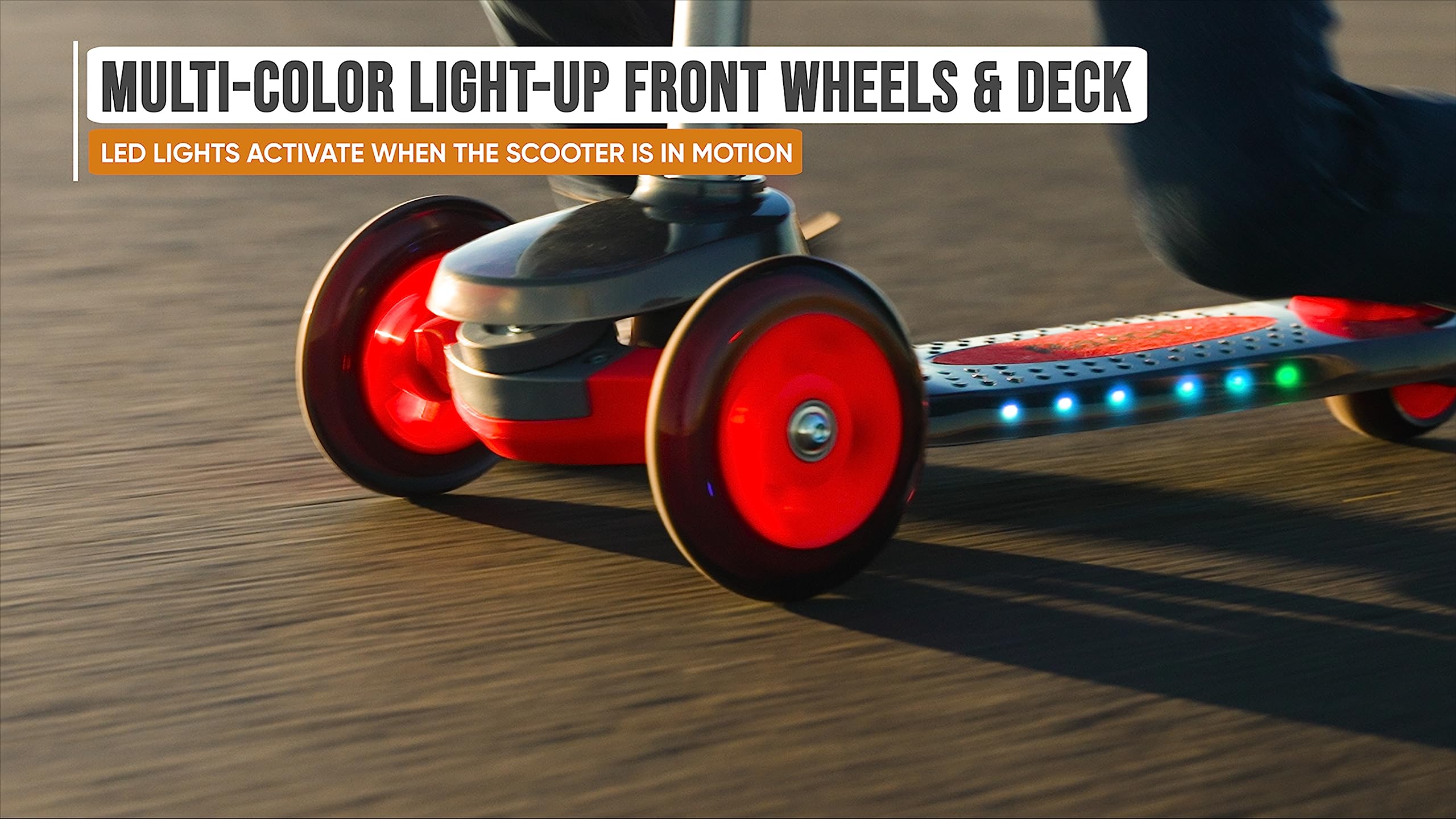 Razor Rollie DLX, 3-Wheel Light-Up Scooter for Younger Children, Seated and Stand-Up Riding Options