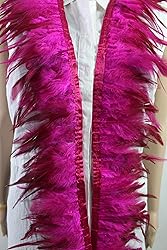 2 Yard Long, 5-6 inch Height, Dyed Saddle Feather