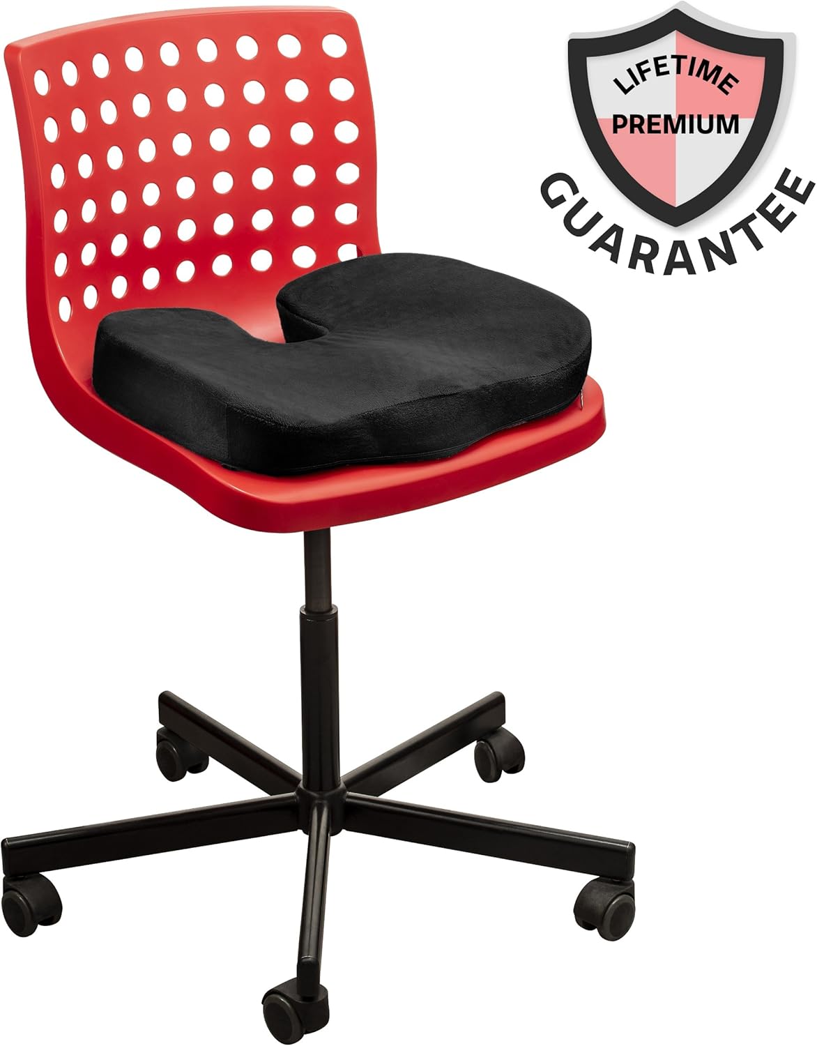 Seat Cushion Car Office Chair - Memory Foam Gel-Enhanced, Ergonomically & Large Designed Pillow for Sciatica, Tailbone, Coccyx Back Pain, And Relief, Comfort - Seat Cushion Car Office Chair - Black: Home & Kitchen