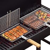 Nesting Grill Basket Set, BBQ Accessories, Outdoor Camping, Gifts for Men | 304 Stainless Steel, Removable Handle, Smoker Rack grilling Tools for Fish Vegetable, Cooking Grate, Birthday for Dad Husband