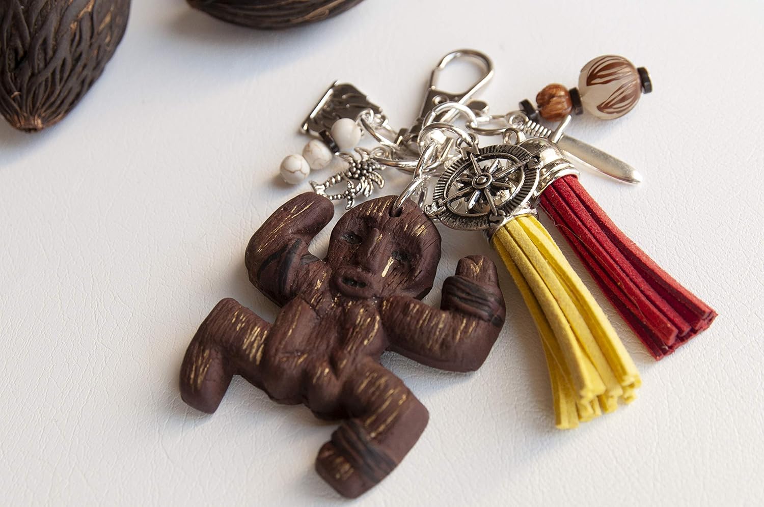 Porte Cles Totem Koh Lanta Aventurier Boussole Poignard Feu Produits Handmade Produits Seviin Com Br