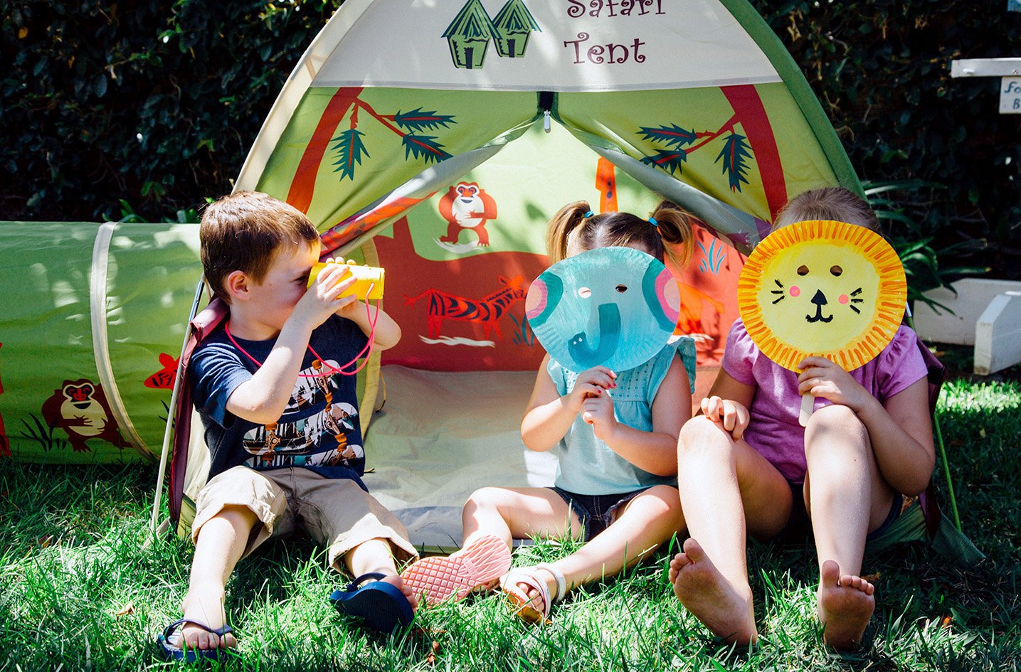 Pacific Play Tents Kids Safari Fun Dome Tent and Crawl Tunnel Combo for