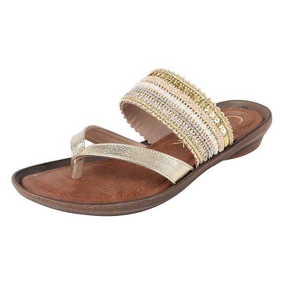 Gold Slip-on Sandals