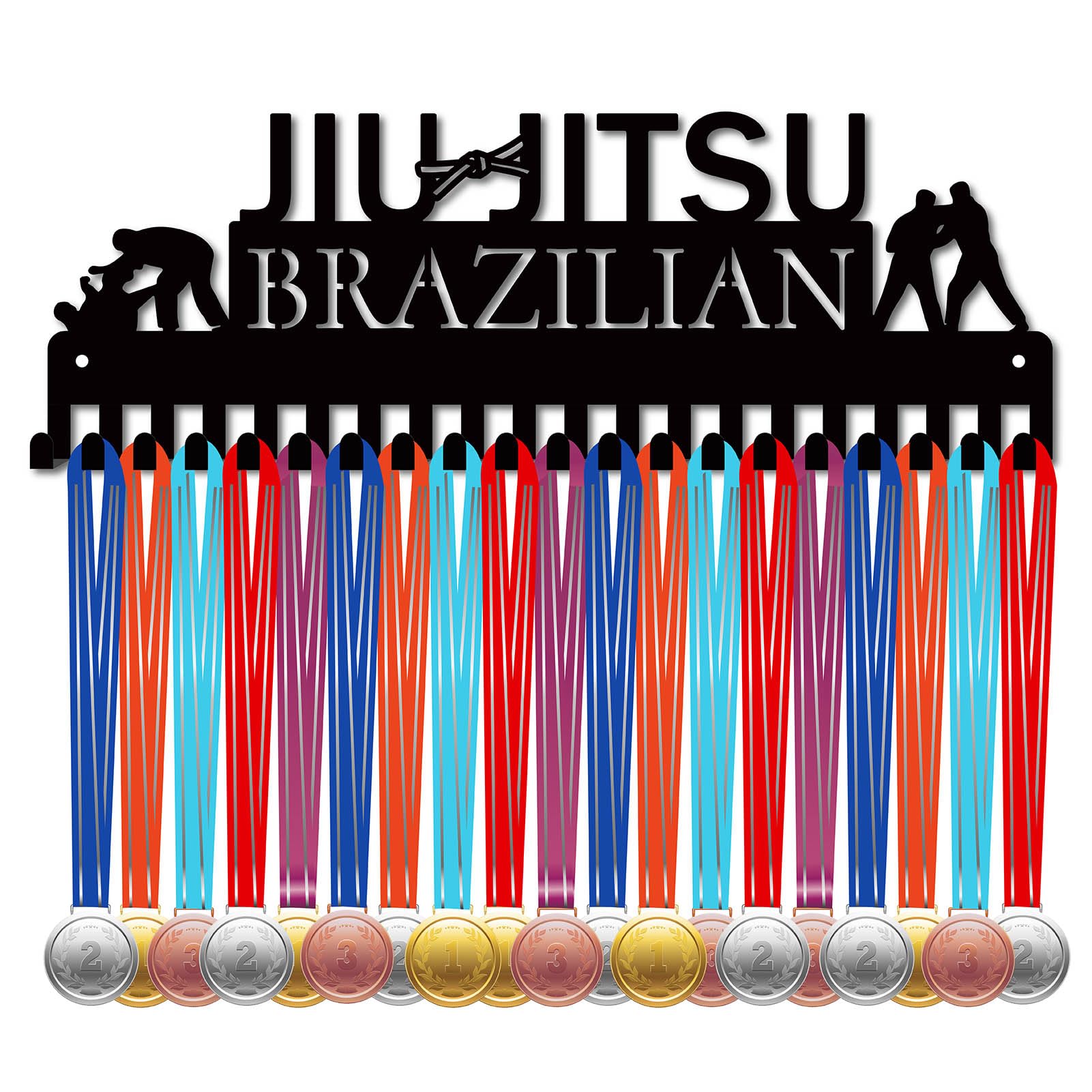 Medal Rack Racing CREATCABIN Jiu Jitsu Brazilian Medal Holder Competition Medal Hanger ...