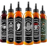 Heartbeat Hot Sauce Co. - Complete Heat Variety Mild, Medium, Hot - 6 Pack | All Natural Gourmet Hot Sauce - Camp Sauce, Pineapple, Red, Mango, &amp; Blueberry Habanero, Shiitake Szechuan