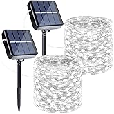 Joomer Solar String Lights Outdoor, 2Pack Total 80FT 240LED 8 Modes Solar Fairy Lights, Super Bright Waterproof Twinkle Light