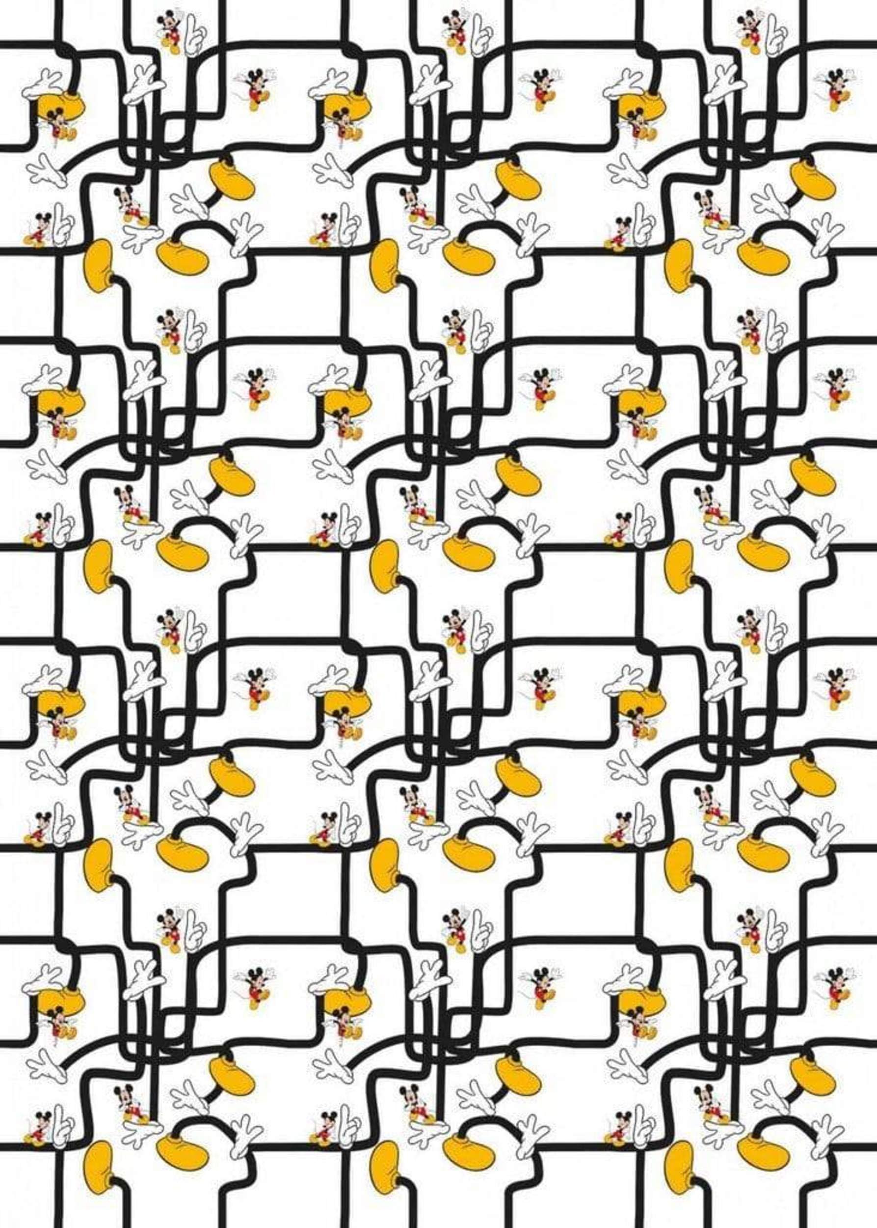 Komar Disney Fleece Photo Wallpaper Mickey Mouse Foot Labyrinth Wallpaper Children's Room Decoration Mouse Size 200 x 280 cm DX4-006