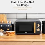 VonShef Fika 3-In-1 Microwave Kettle Toaster Set Black 1.7L 4-Slice view 3
