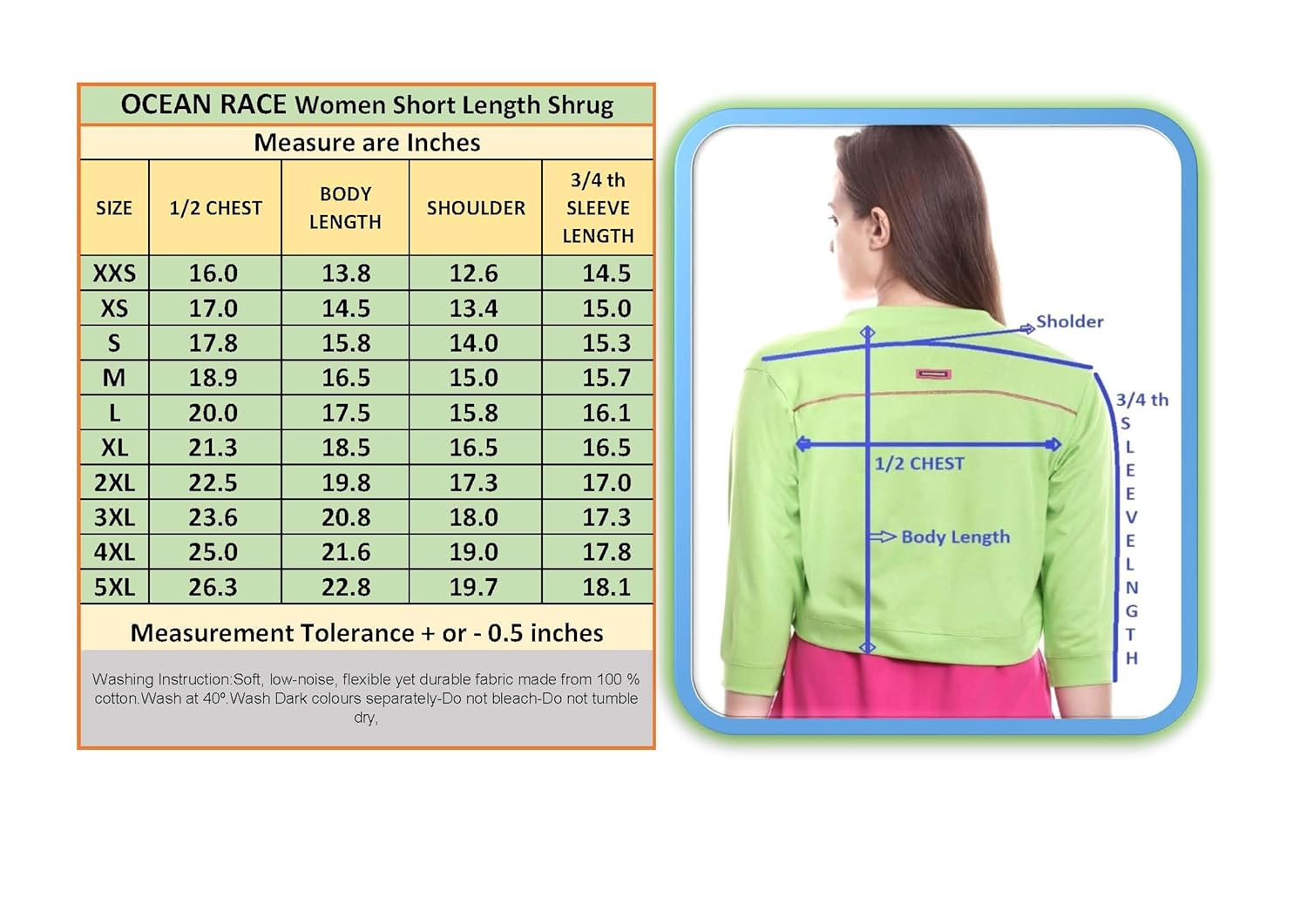 ocean race women's cotton short length shrugs