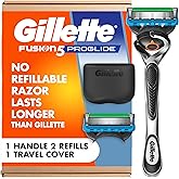 Gillette Fusion5 Men's 5-Blade Razor, 1 Razor Handle, 2 Blade Refills, with Travel Cover