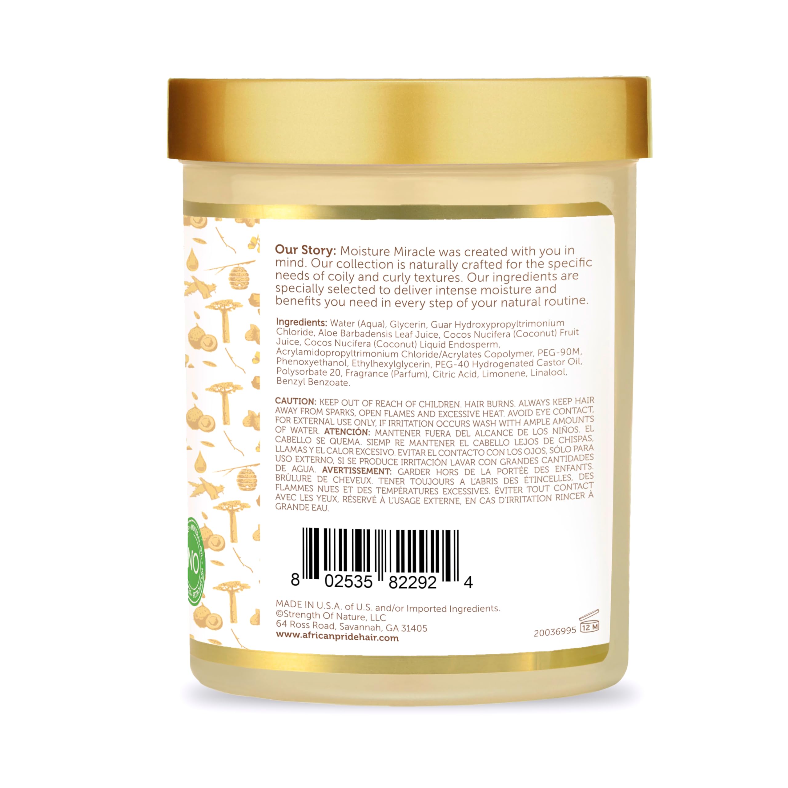 African Pride Moisture Miracle Pre-Shampoo Hair Detangler with Aloe & Coconut Water | Minimizes Breakage, Hydrates & Strengthens | Pre-Poo Treatment for Natural Coils & Curls | 18 oz.