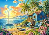 HUADADA Jigsaw Puzzles 1000 Pieces Beach Shop Educational Games Decoration
