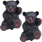 Needzo Black Bear Pulls for Drawer, Rustic Wildlife Knob for Dressers or Cabinets, Cabin Accessory for Cupboards, 2.3 x 1.5 Inches (Pack of 2)